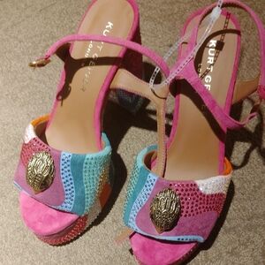 Kurt Geiger Vibrant Pink and Multicolor Heels